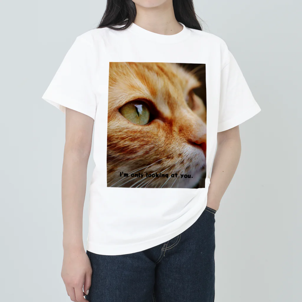 HoneyBabyの愛猫キャッツアイ ヘビーウェイトTシャツ