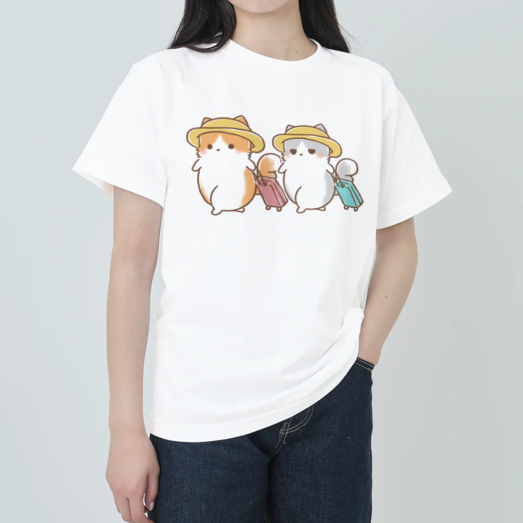 短足猫のなんとぬんのバケーション中なんぬん！ Heavyweight T-Shirt