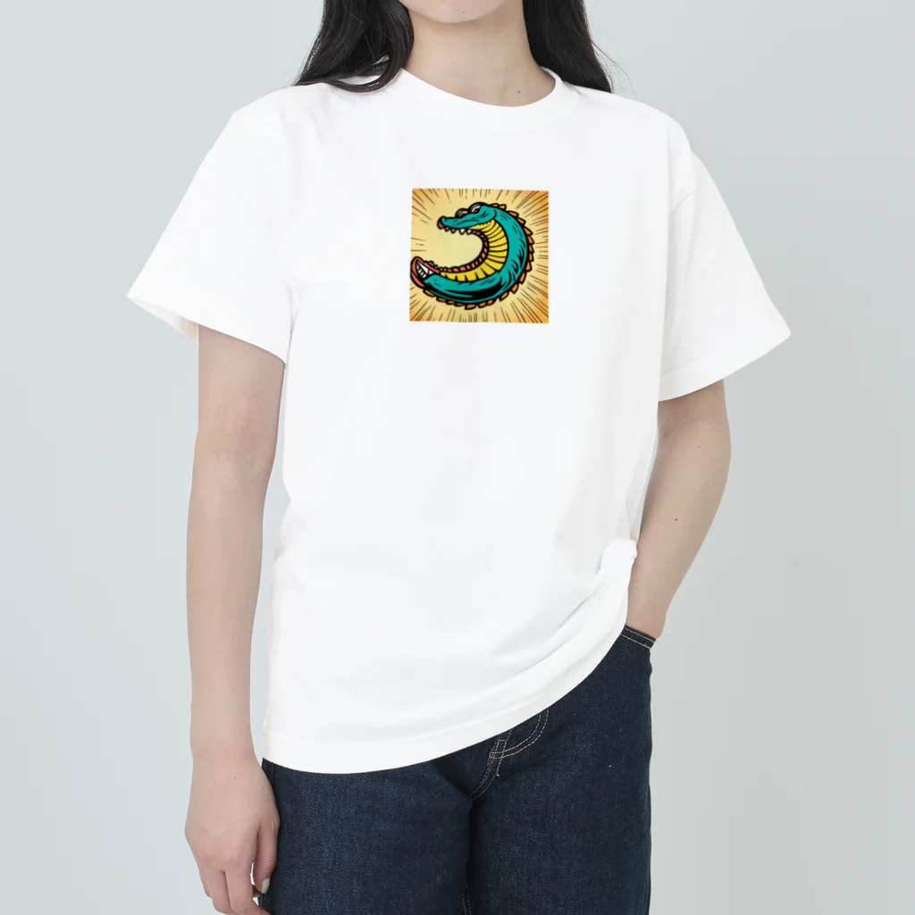 もしもショップの可愛いワニ ヘビーウェイトTシャツ