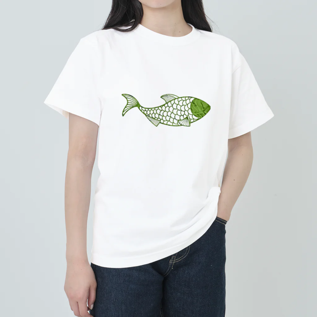 mumusの魚　green Heavyweight T-Shirt