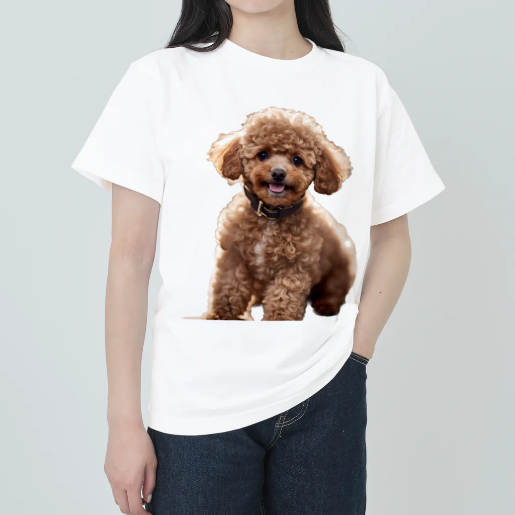 ちっちゃいものクラブのトイプードルのゆずくん Heavyweight T-Shirt