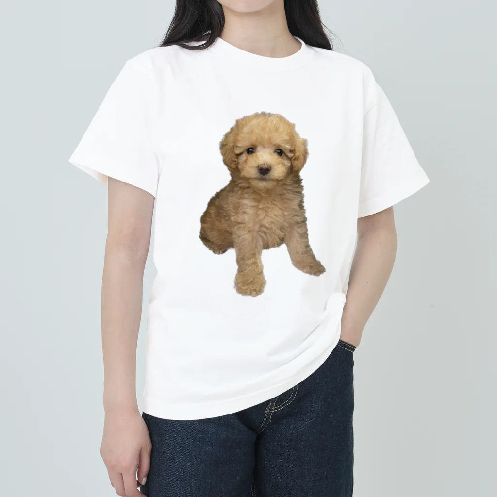 ちっちゃいものクラブのトイプードルのはっさくくん ヘビーウェイトTシャツ