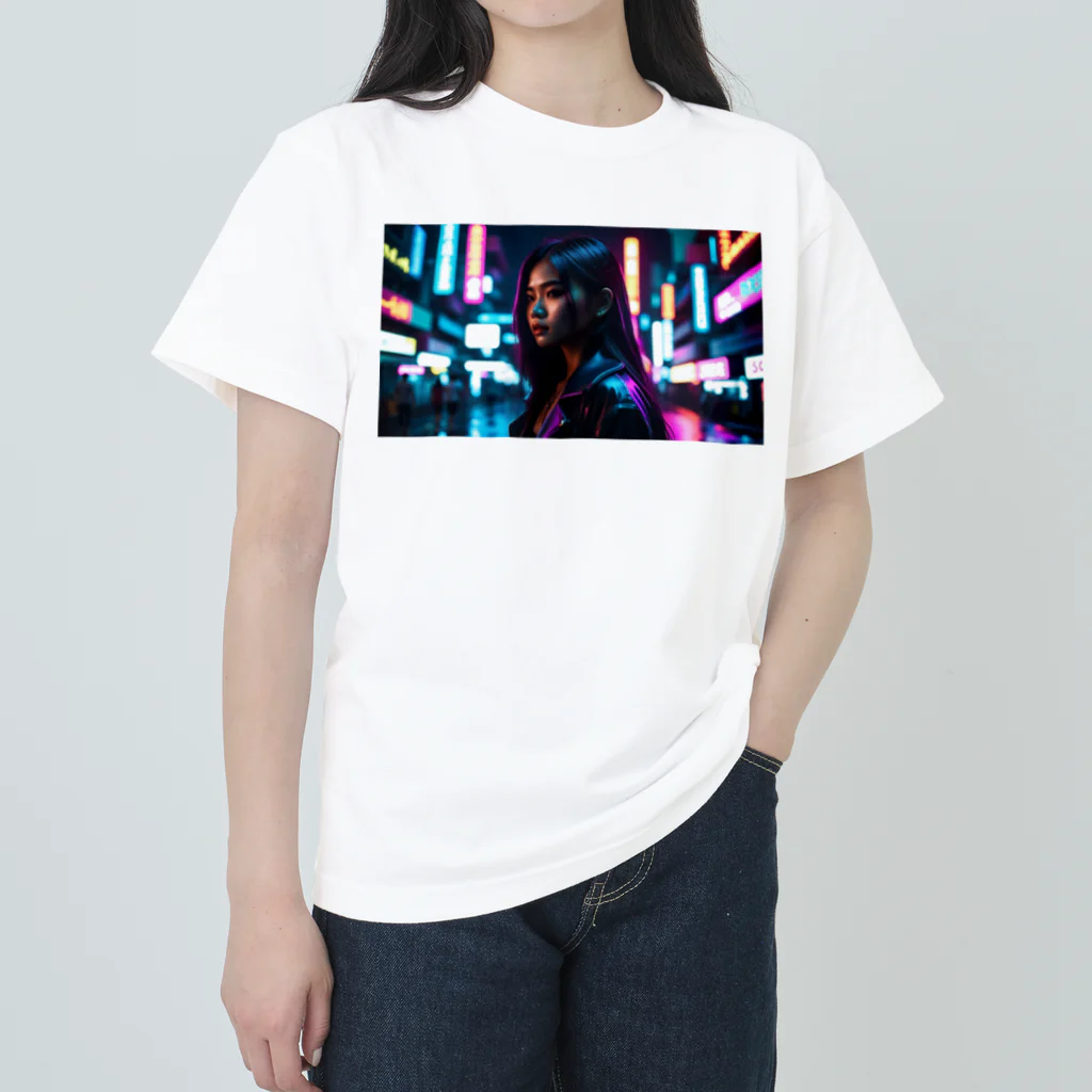 SAMURAI_BOYのAI美少女 ヘビーウェイトTシャツ