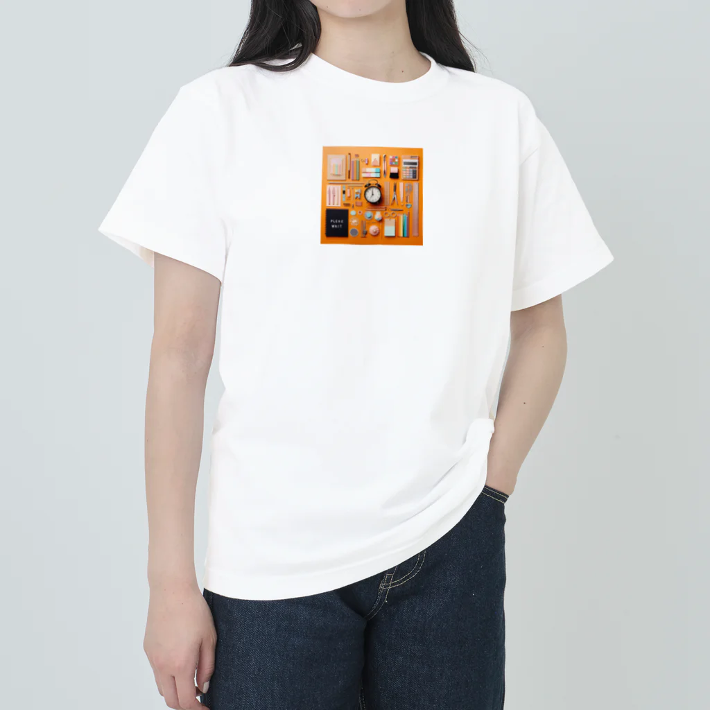 Lock-onの文房具大好き❤オレンジ02 ヘビーウェイトTシャツ