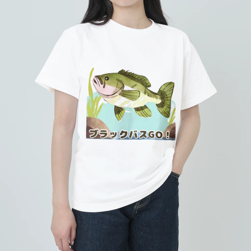 アジンガーのブラックバスGO! Heavyweight T-Shirt