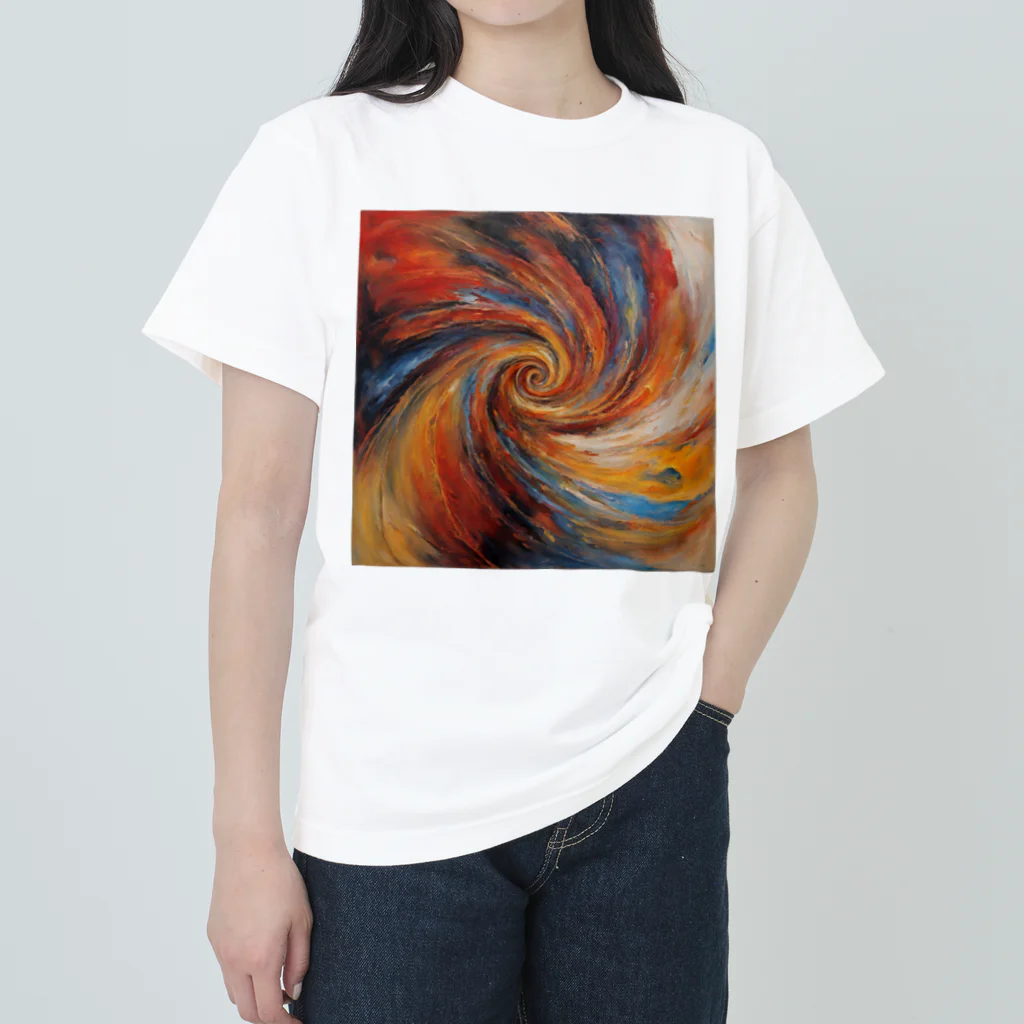 黒鷺の抽象画展ときどき爬虫類の抽象画 タイトル:激情と葛藤 Heavyweight T-Shirt