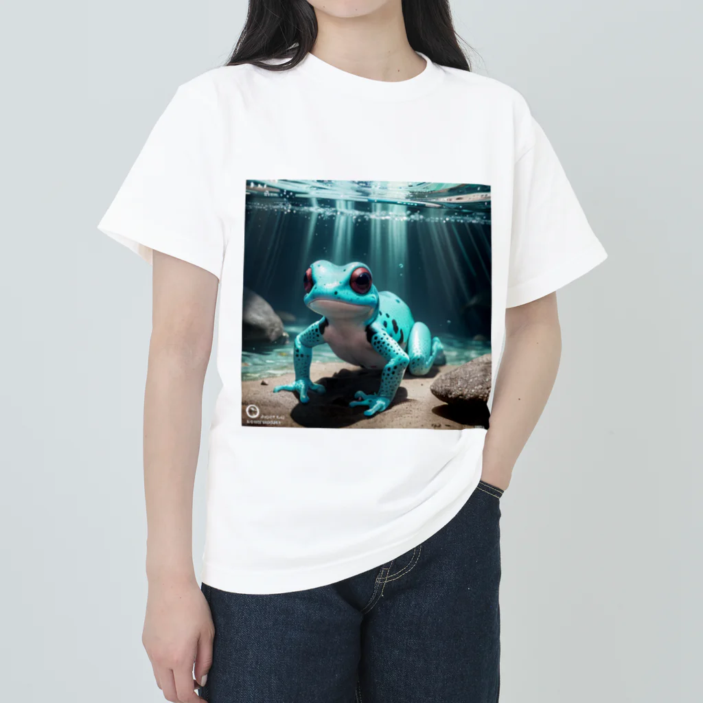 人魚の夢の新種発見ヤドクガエル ヘビーウェイトTシャツ