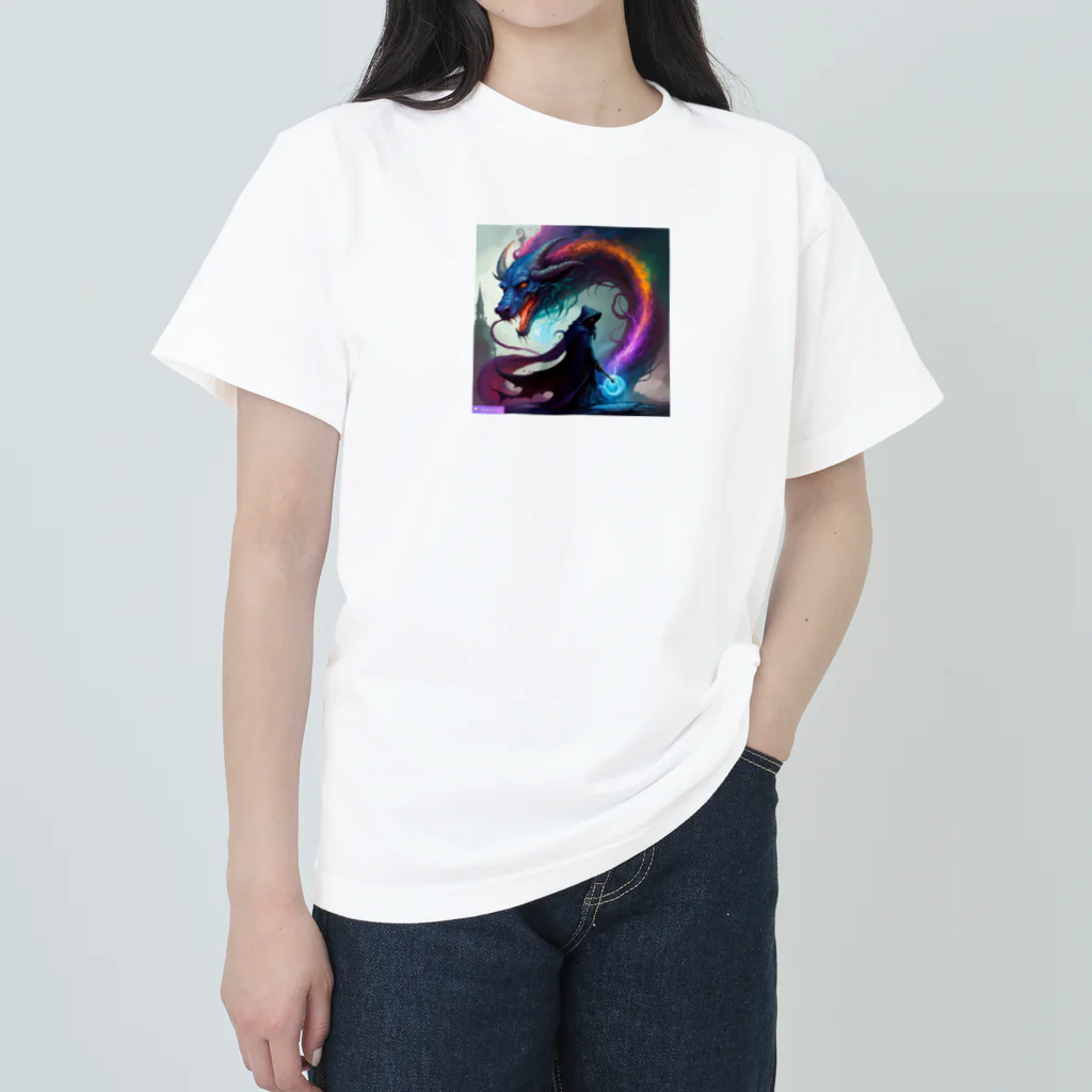 shiduryoのドラゴンと魔法使い ヘビーウェイトTシャツ