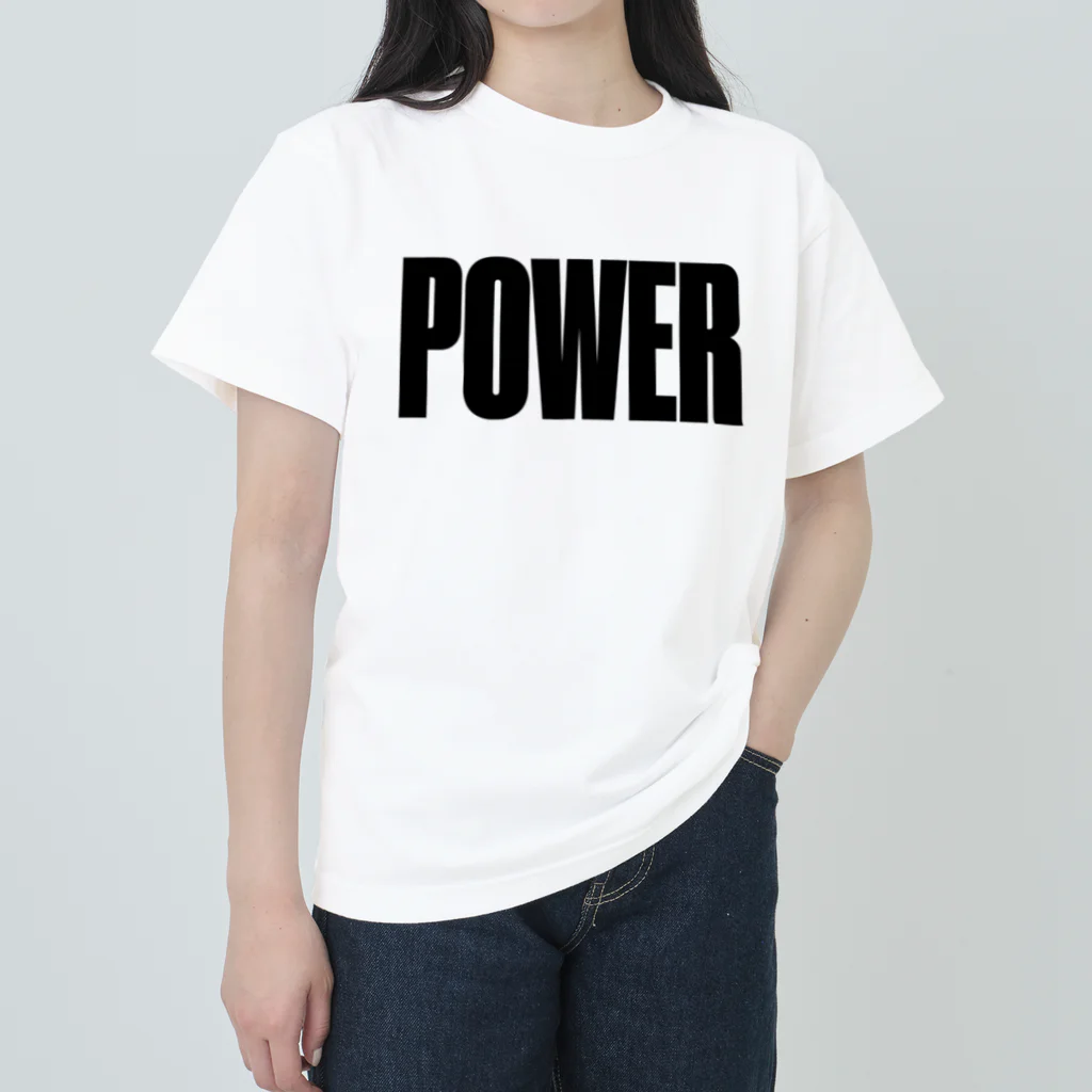 おもしろいTシャツ屋さんのPOWER パワー 筋肉 ヘビーウェイトTシャツ