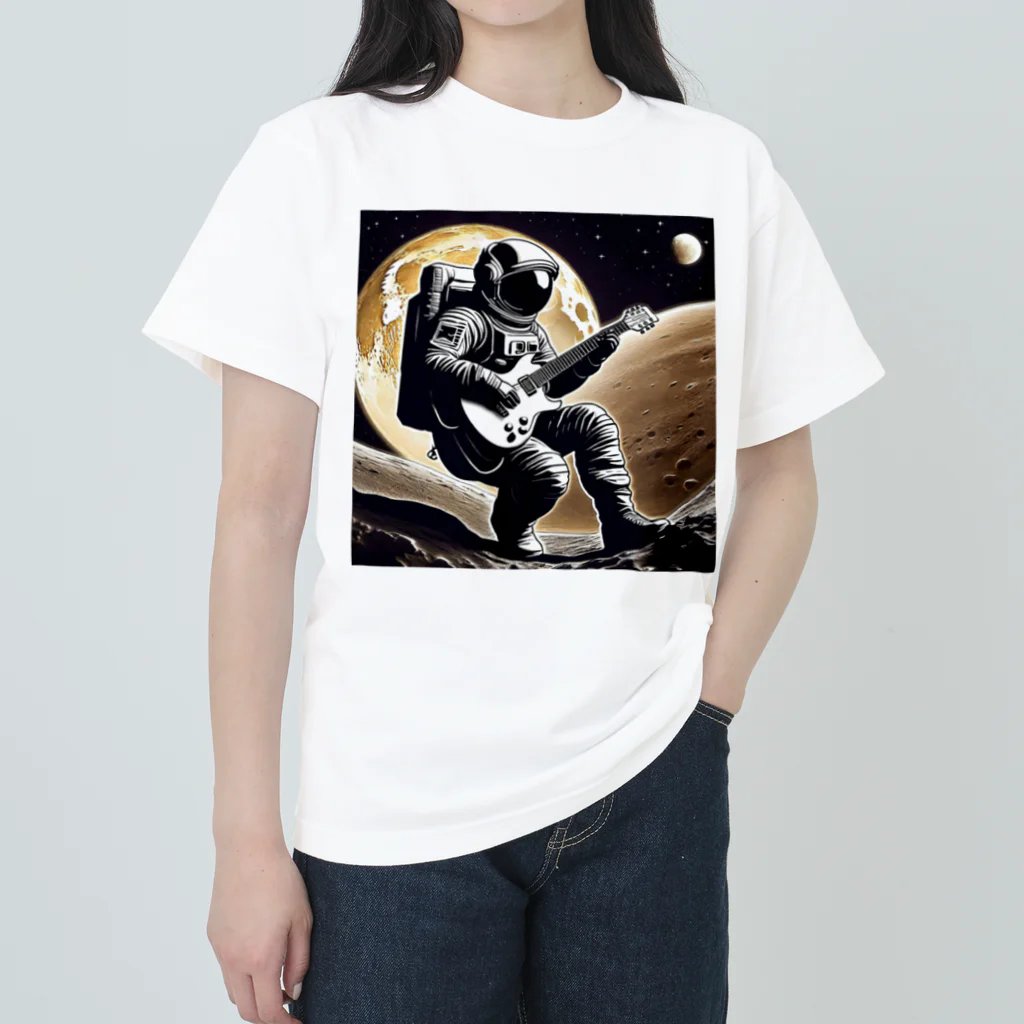 宇宙開発デザイン科の月面のギタリスト Heavyweight T-Shirt