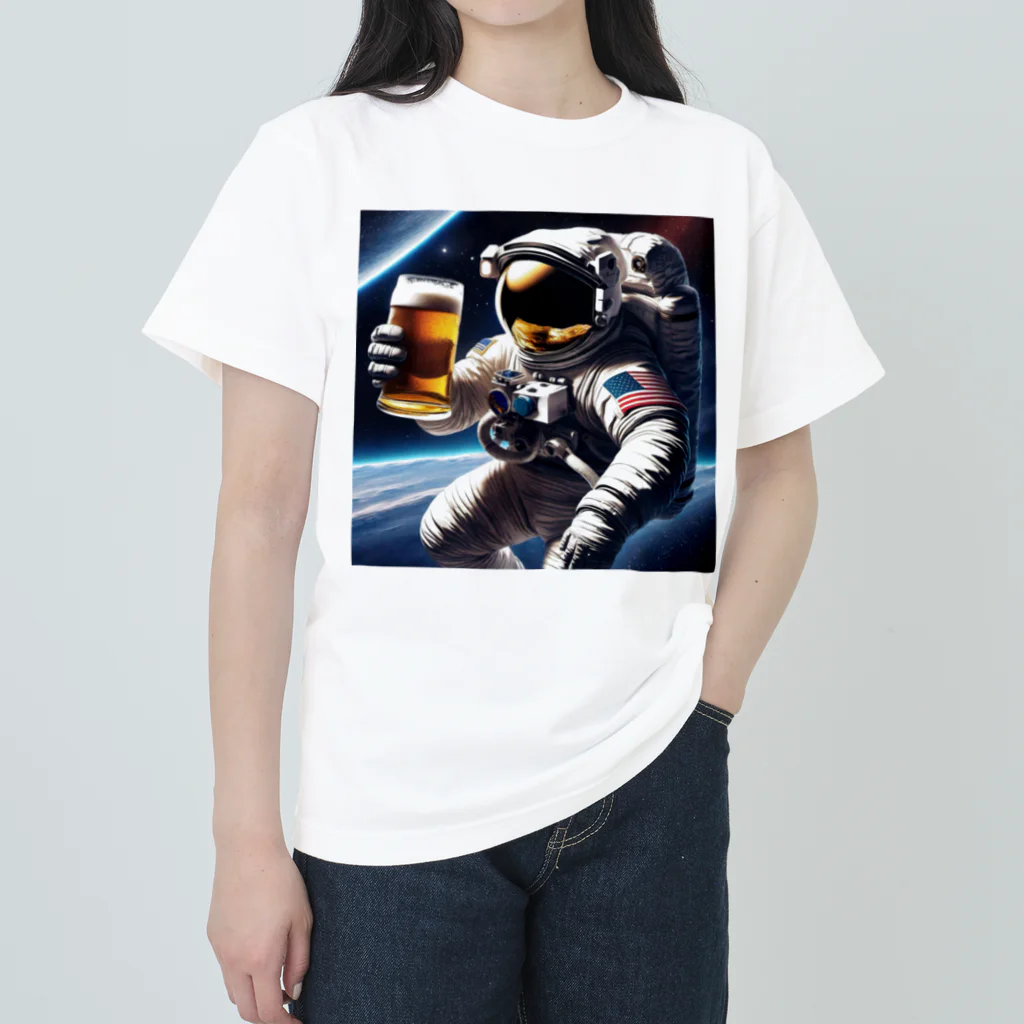 宇宙開発デザイン科の酒飲みアストロノーツ Heavyweight T-Shirt