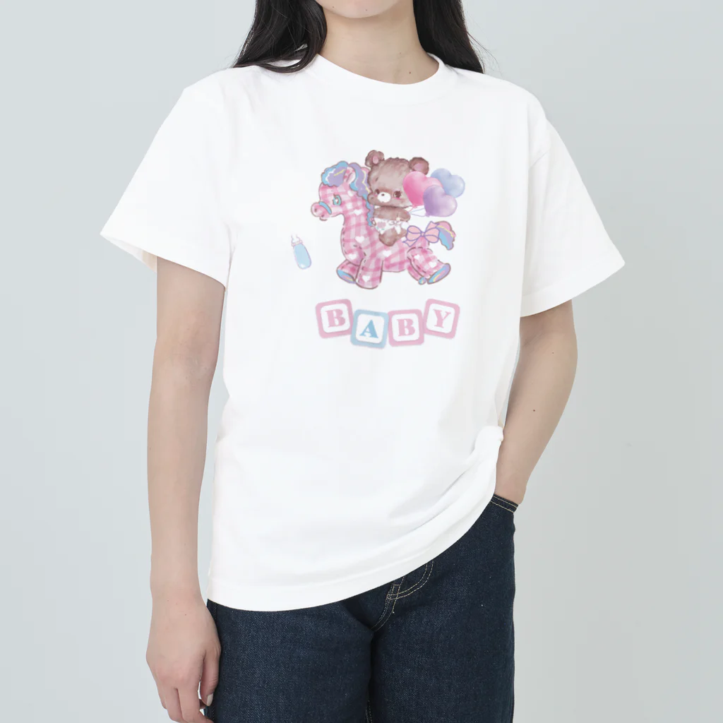 らくだのいたずらBABYくま Heavyweight T-Shirt