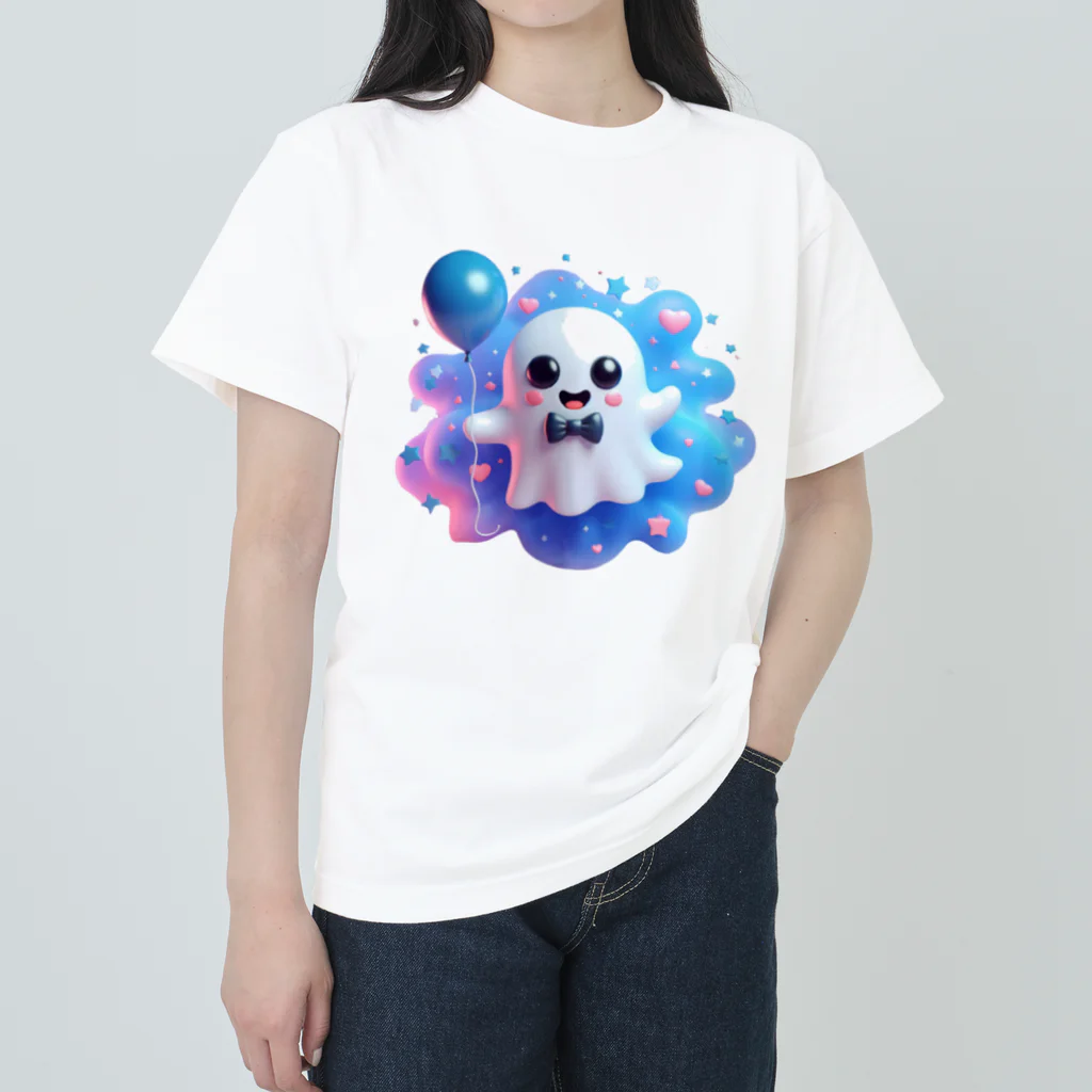 可愛いおばけのお店『ケケ』の可愛いおばけ『ケケ』くん ヘビーウェイトTシャツ