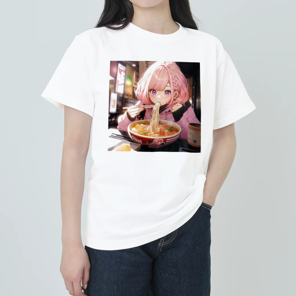 ぶーたんのラーメンをたべる女の子 Heavyweight T-Shirt