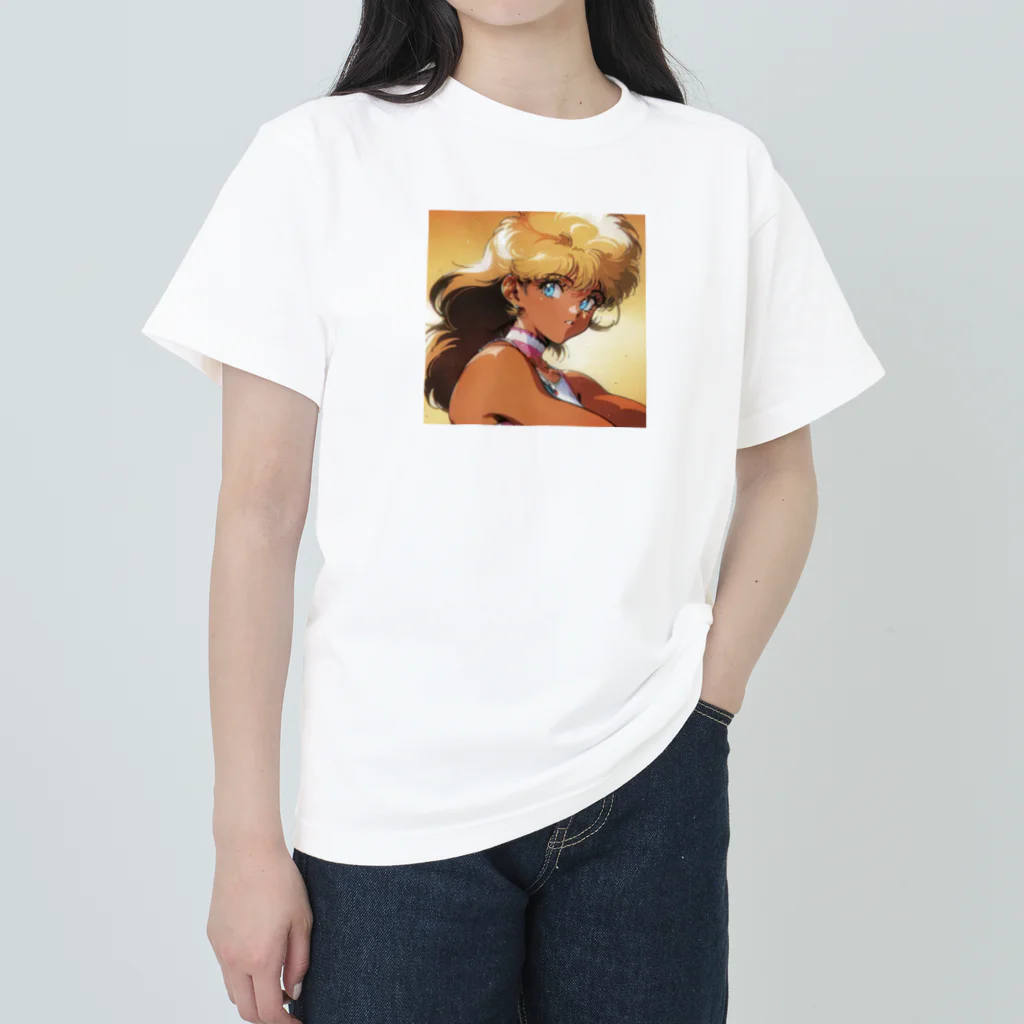 monmoruの1980s ロングヘアーギャル ヘビーウェイトTシャツ