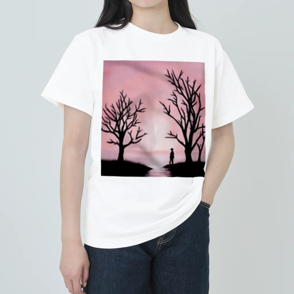 YOKAZE KASUMIの鮮やかなピンクが背景のかわカッコイイグッズ！ Heavyweight T-Shirt