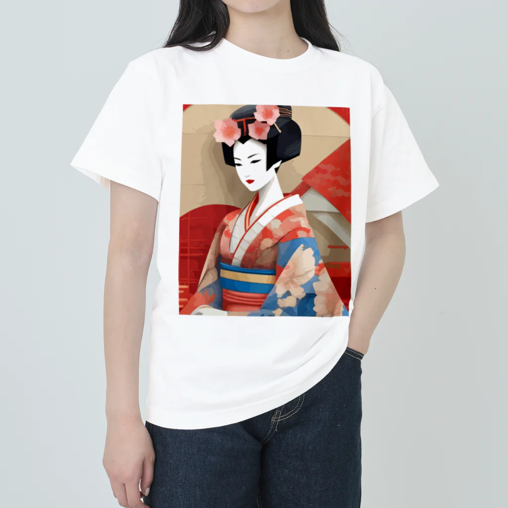 wawomotsuのJapanese Courtesan Bloom Tee ”Geisha” ヘビーウェイトTシャツ