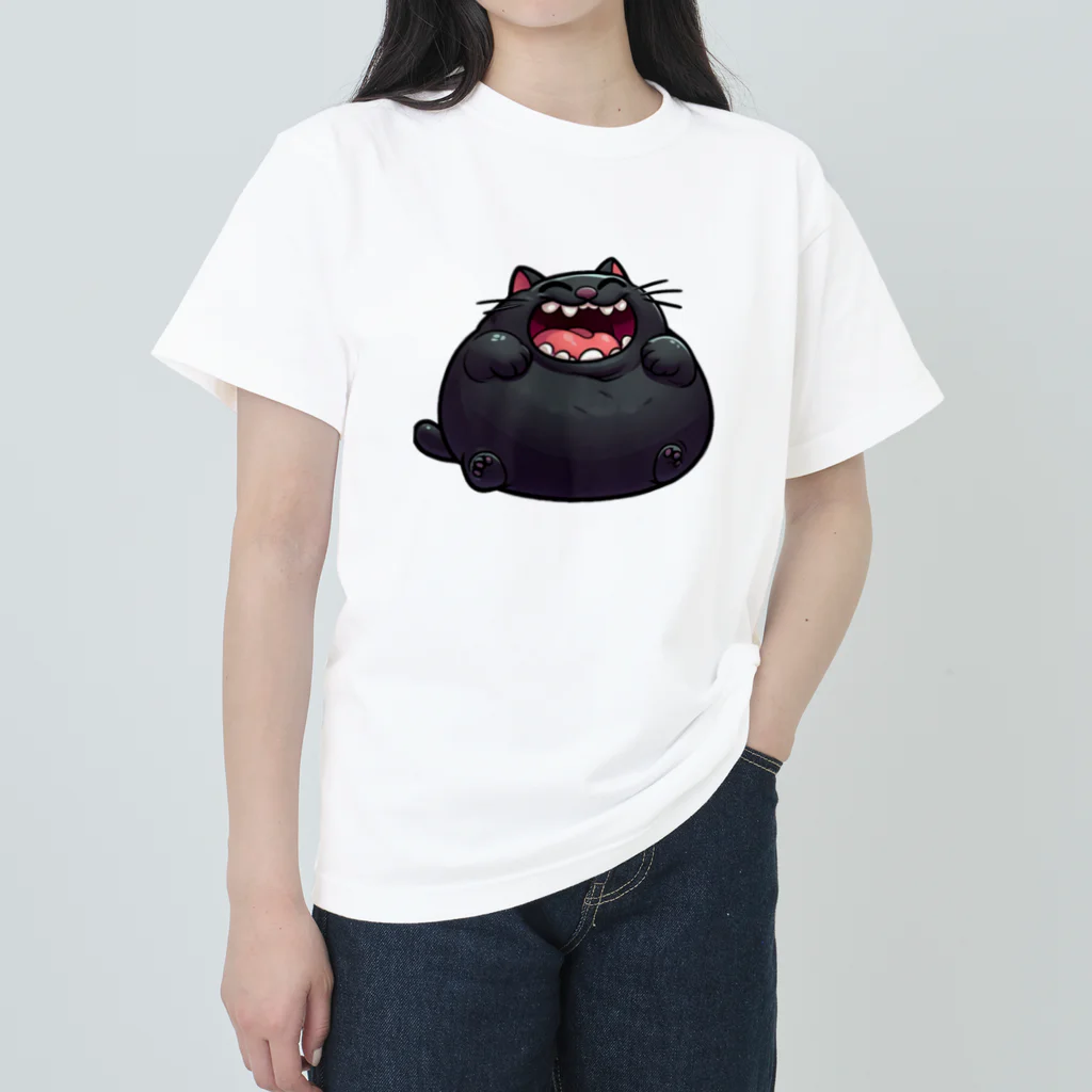 にゃんたれのふとっちょ笑猫プラッシュ ヘビーウェイトTシャツ