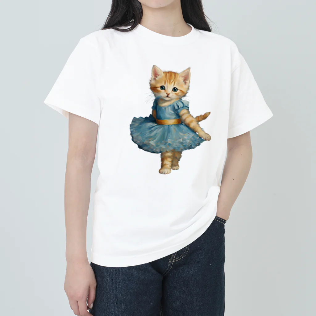 ハッピー・ディライト・ストアのバレリーナの子猫 ヘビーウェイトTシャツ