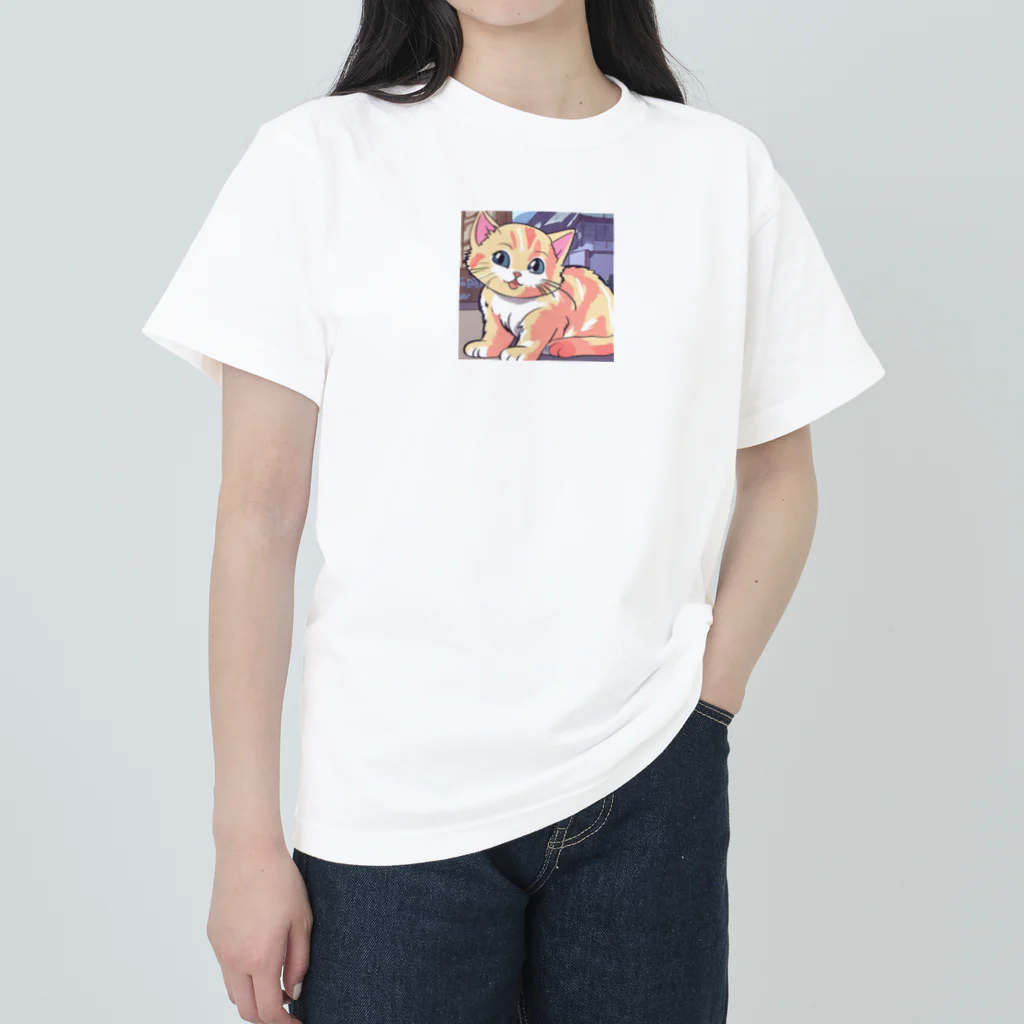 nakasaanのかわいい子猫グッズ ヘビーウェイトTシャツ