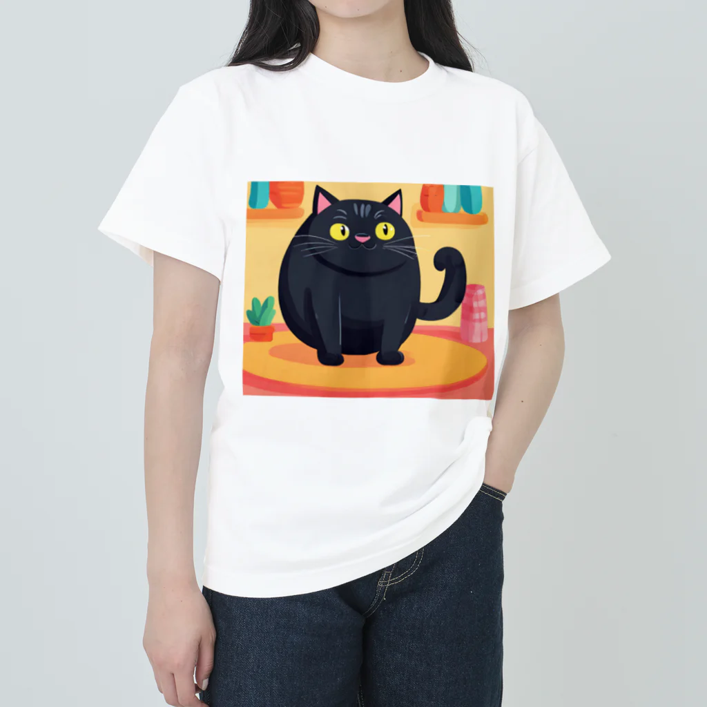 あにぽよのぽて黒猫 Heavyweight T-Shirt