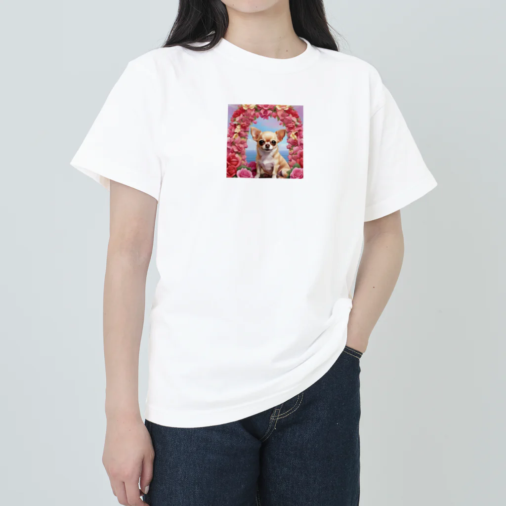 チワワ愛好家ショップの王室の秘密とチワワと薔薇 Heavyweight T-Shirt