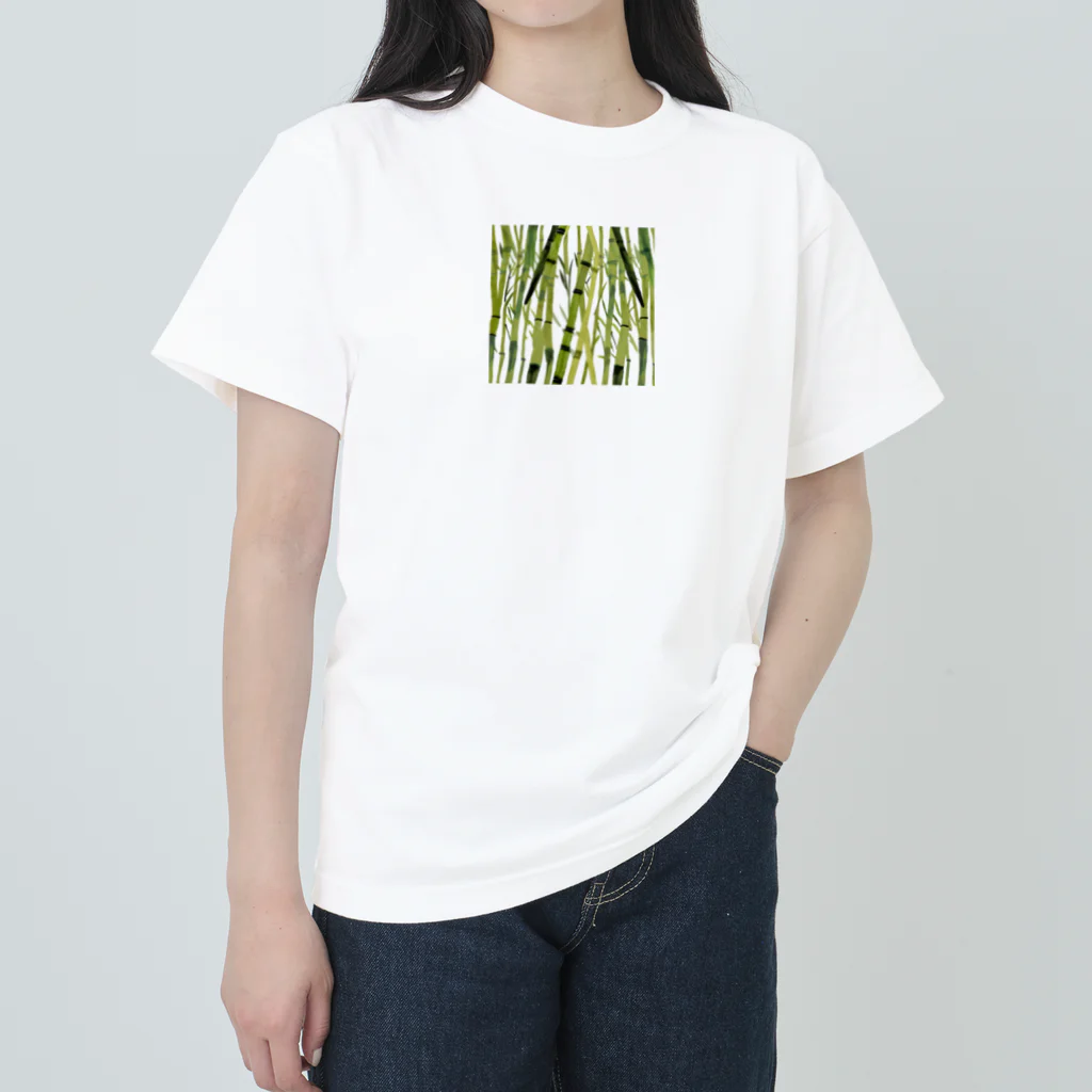 ブルブルブルーの竹林（水彩画） Heavyweight T-Shirt