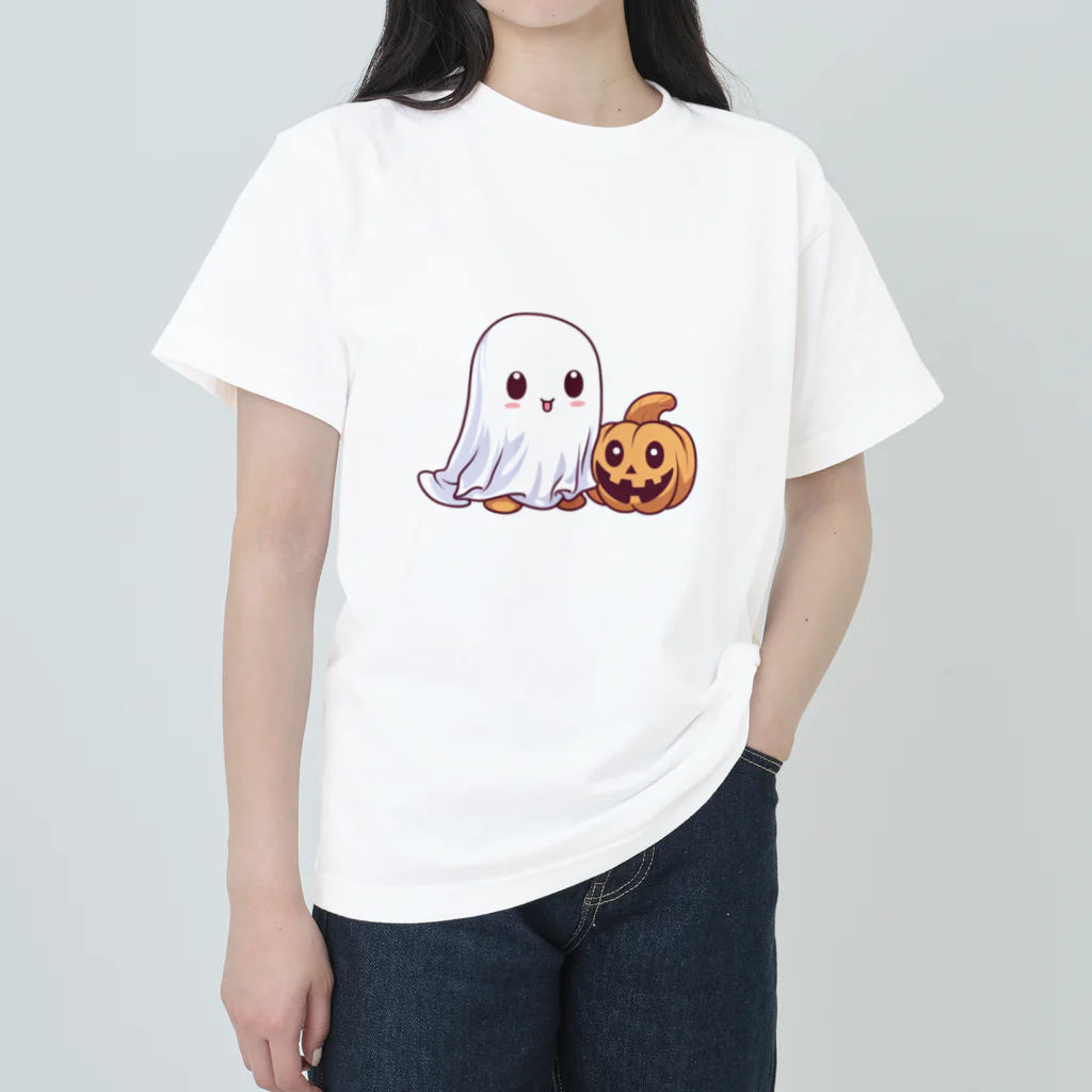 Vasetti_pressの可愛いおばけとカボチャ ヘビーウェイトTシャツ