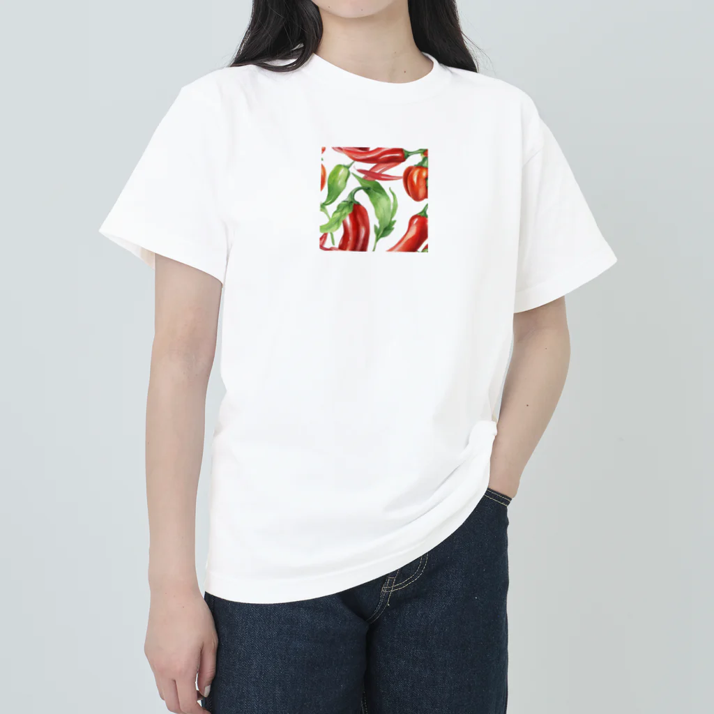 haiiichan♪の水彩グラフィック　チリペッパー ヘビーウェイトTシャツ