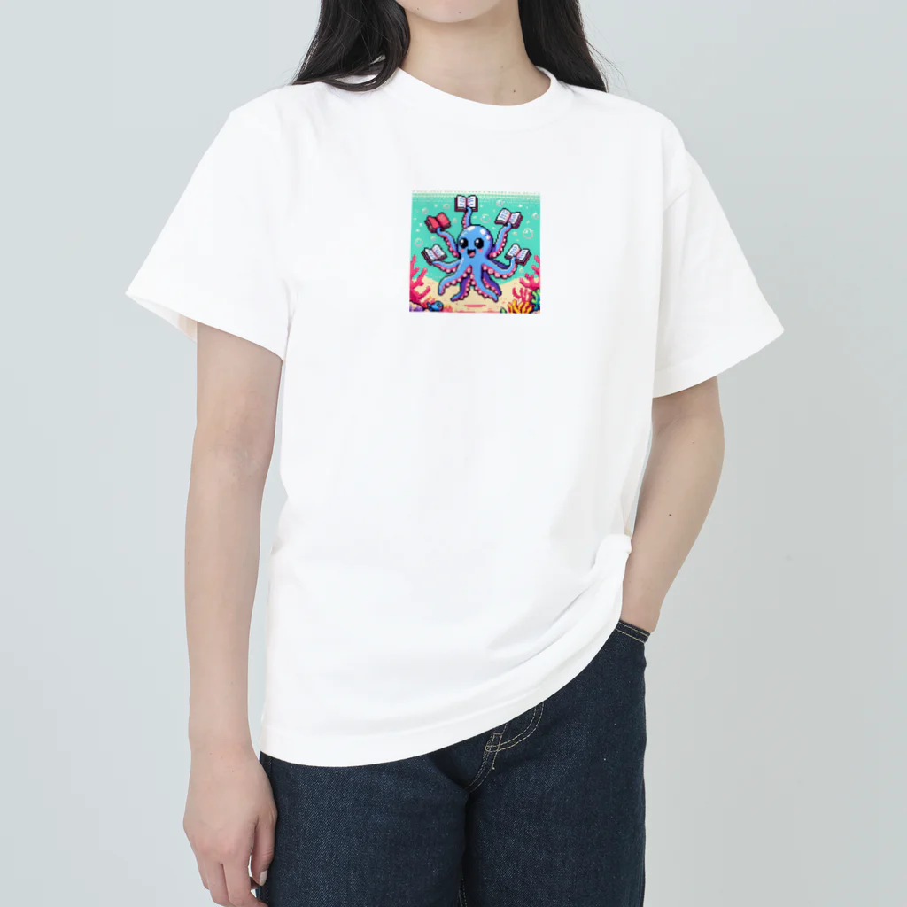 ワワジジドットクラブのドット読書をするタコB Heavyweight T-Shirt