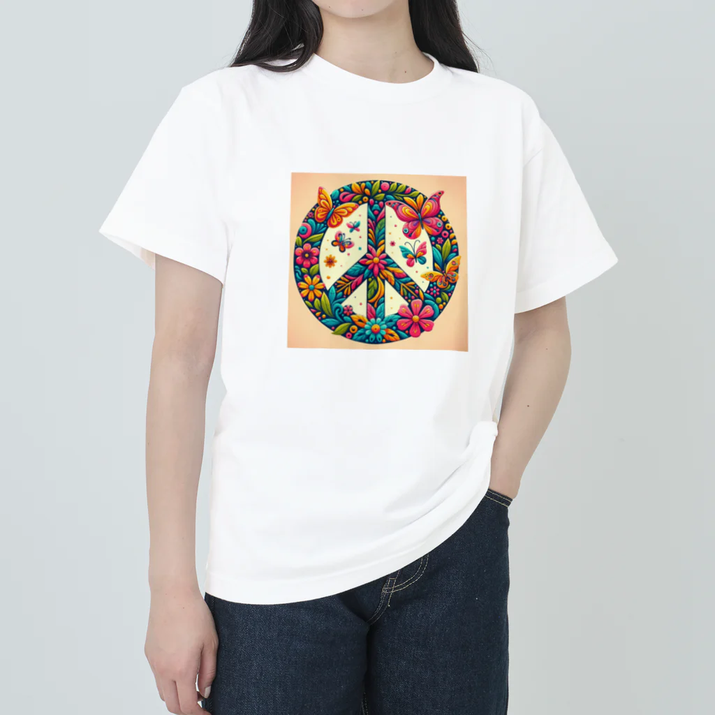 SMTDesignのエキゾチック・ピースマーク ヘビーウェイトTシャツ