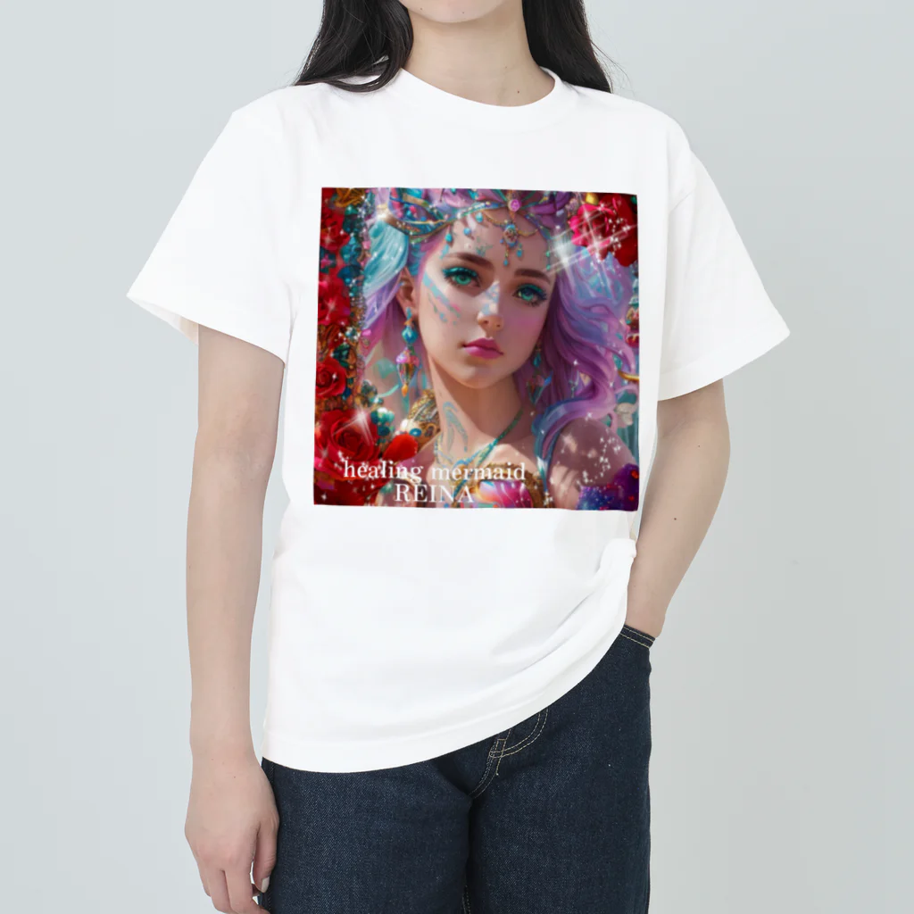 💖宇宙整体♪🌈♪こころからだチャンネル♪💖のhealing mermaid REINA Heavyweight T-Shirt