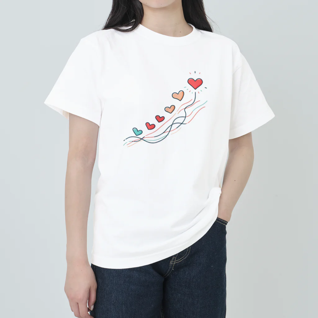 終わらない夢🌈の軽やかに舞うハート🩷 Heavyweight T-Shirt