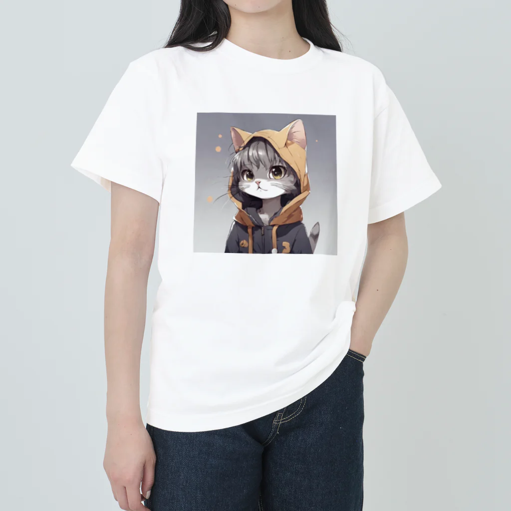 陽だまりshopのパーカー猫 ヘビーウェイトTシャツ