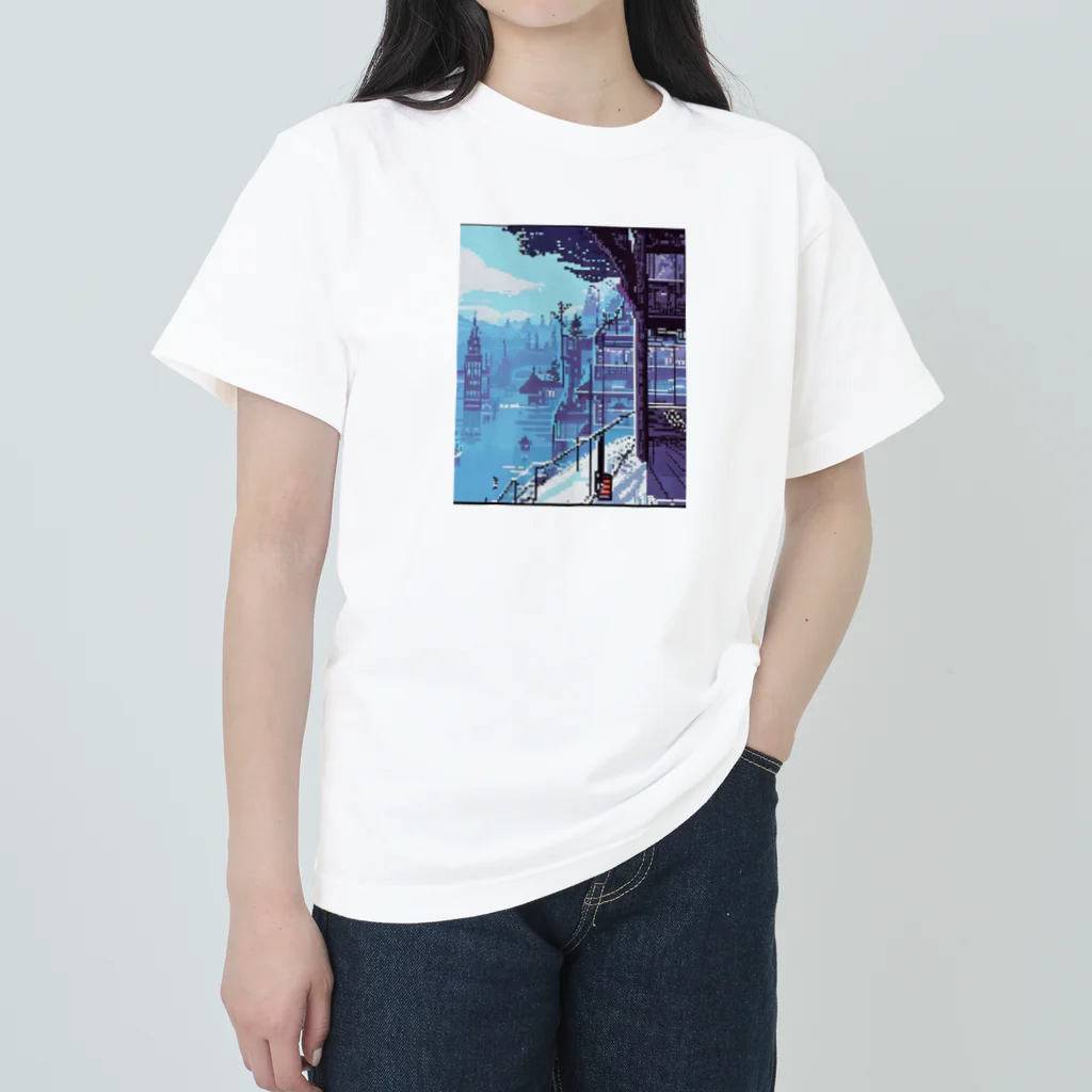 𓃠𝕊ℍ𝕚ℙℙ𝕆のピクセルアート　窓際 Heavyweight T-Shirt