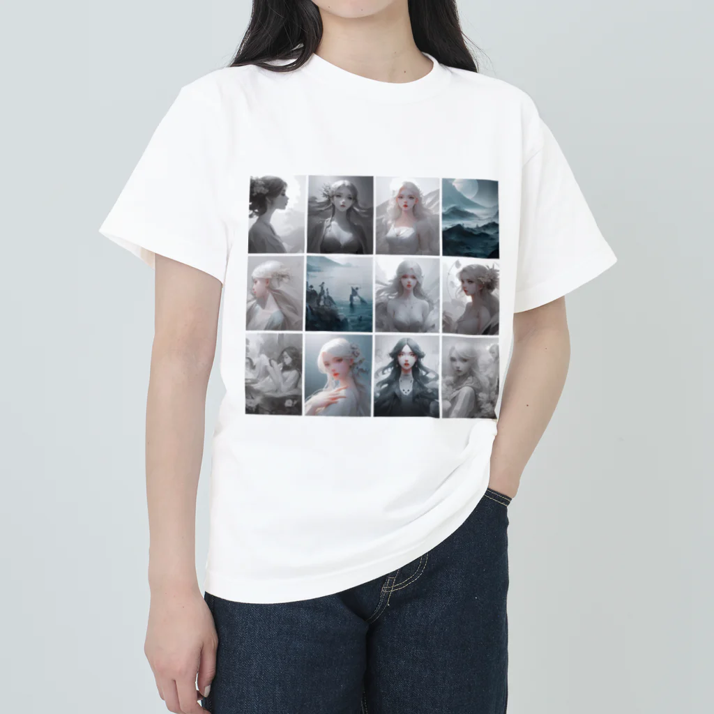 tomityomiの幻想的な女性 ヘビーウェイトTシャツ