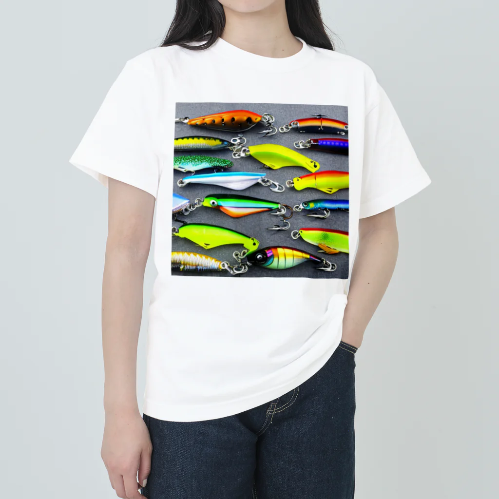 No Fishing No Life のルアーを見てるだけで幸せ Heavyweight T-Shirt