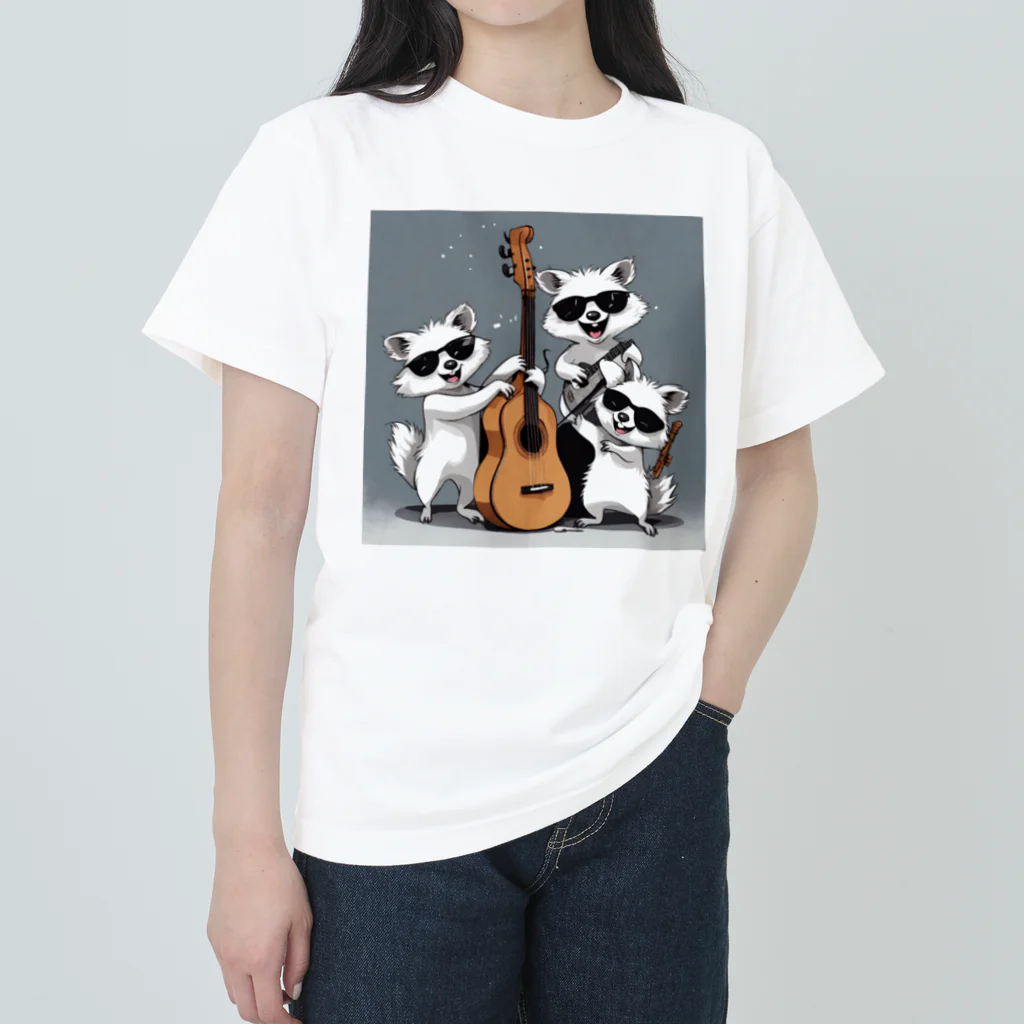 しろあらいぐまのラックスくんのラックスくんと音楽仲間 Heavyweight T-Shirt