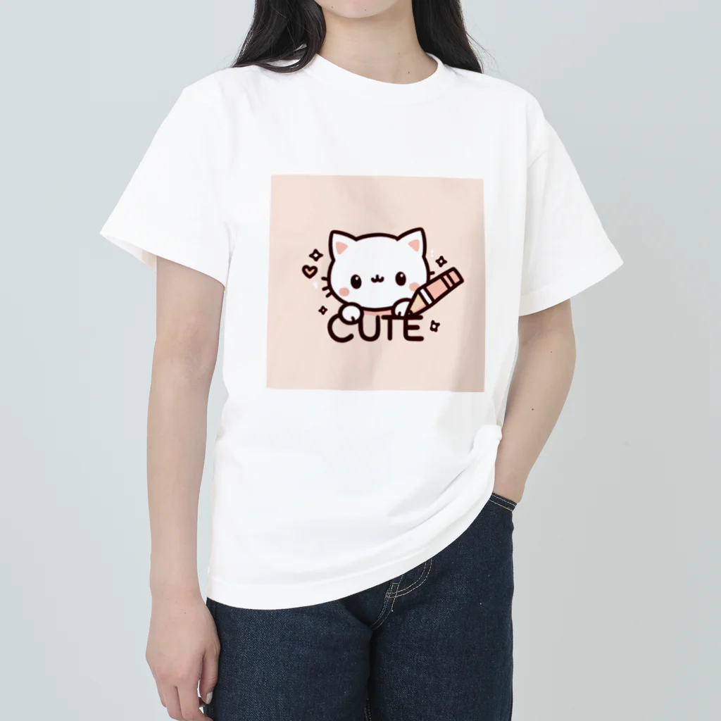 mini_asuのCut 猫 Heavyweight T-Shirt