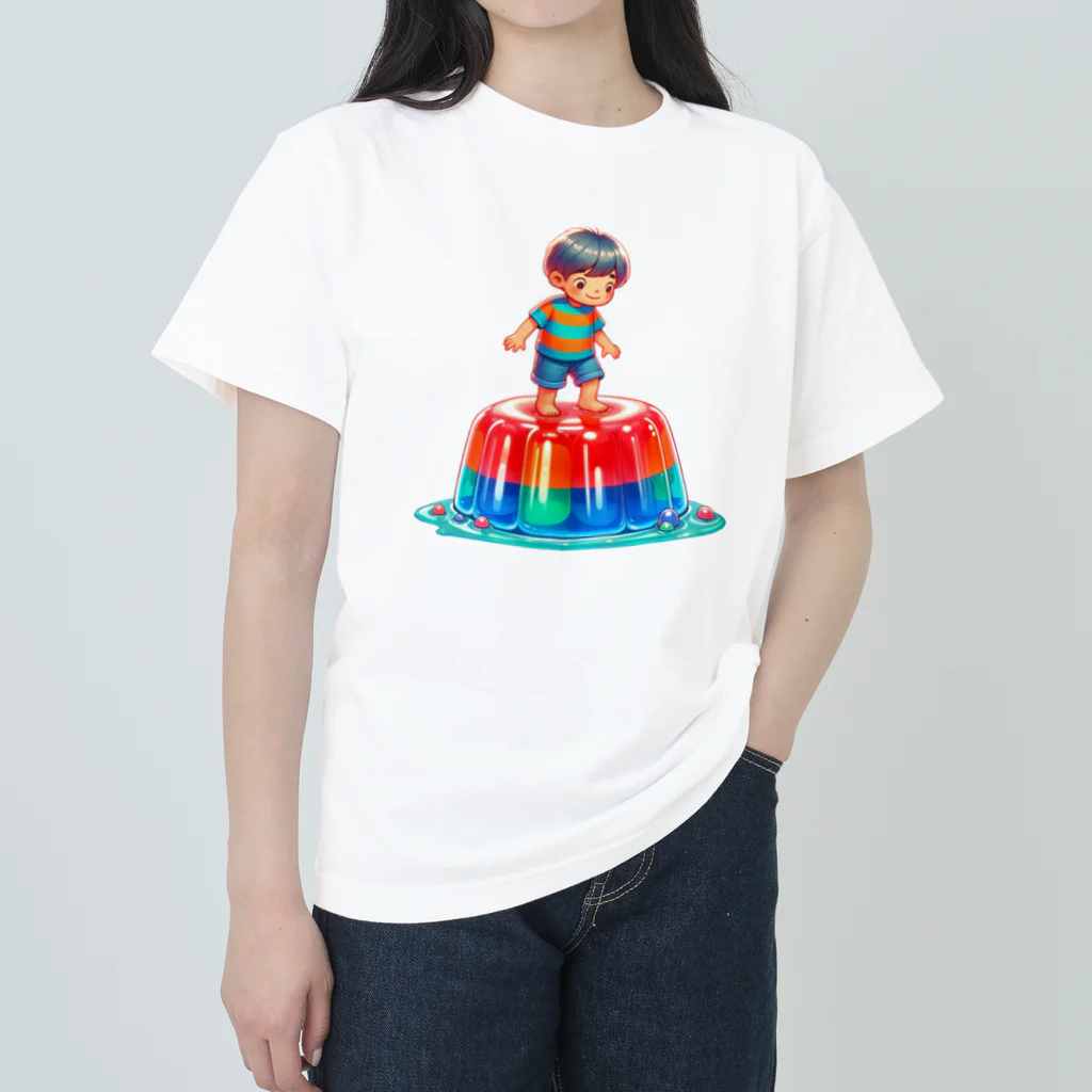 ゼリー少年のゼリーに立った少年 ヘビーウェイトTシャツ