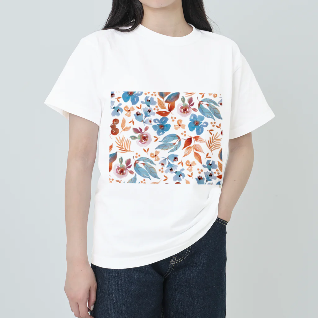 Meizeeの大人かわいい花柄 ヘビーウェイトTシャツ