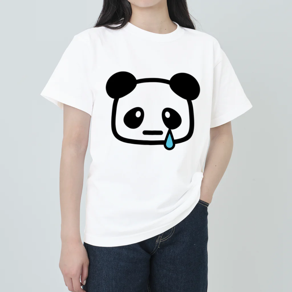 petitringo -プチリンゴ-のぱんだのロックも泣いちゃった ヘビーウェイトTシャツ