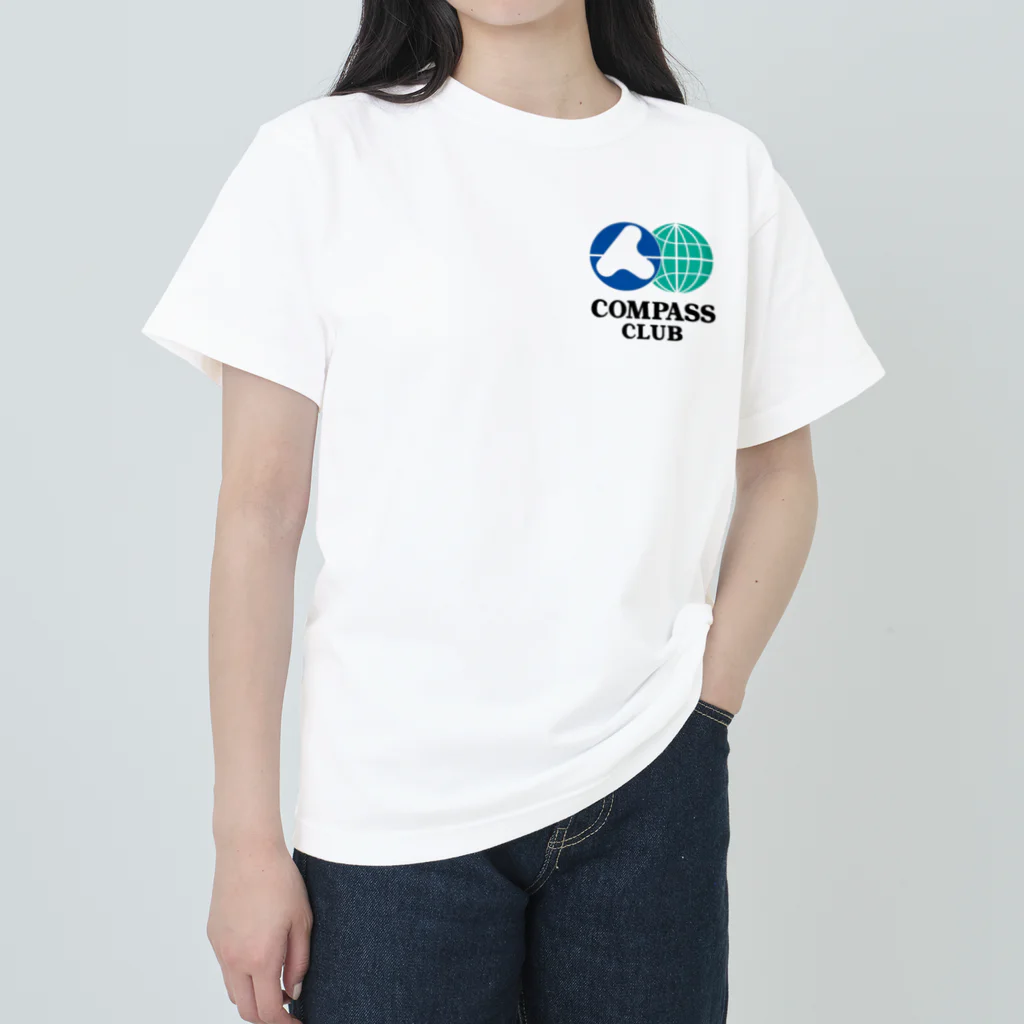 コンパスクラブ：東大阪の卓球場（無料体験あります）のコンパスクラブ （ロゴ） ヘビーウェイトTシャツ