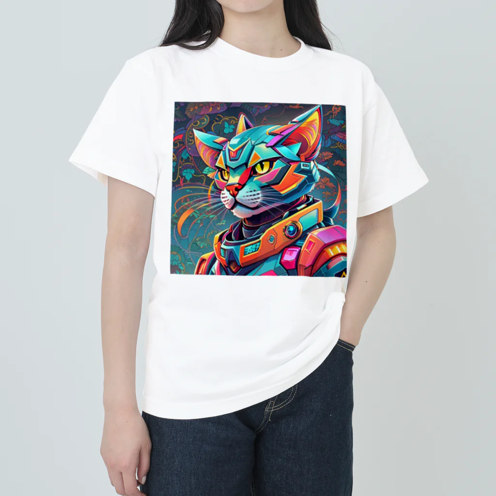 629_CAT_ARTのカラフルメカキャット Heavyweight T-Shirt