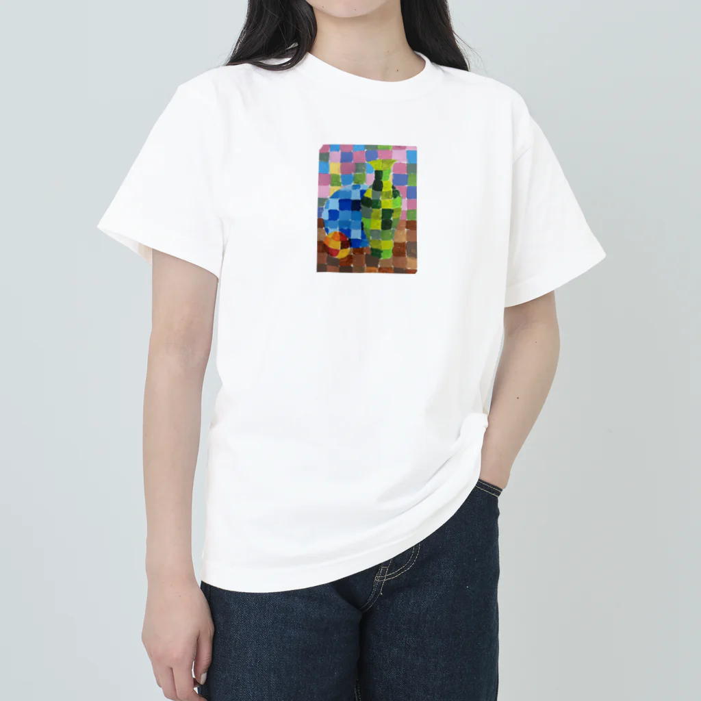 rituhouのカラフルグリッド・コレクション ヘビーウェイトTシャツ