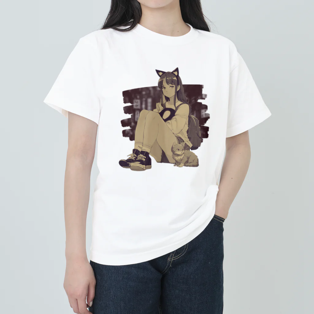 アーケイン・ストリート雑貨のミスティックキャットN03 ヘビーウェイトTシャツ