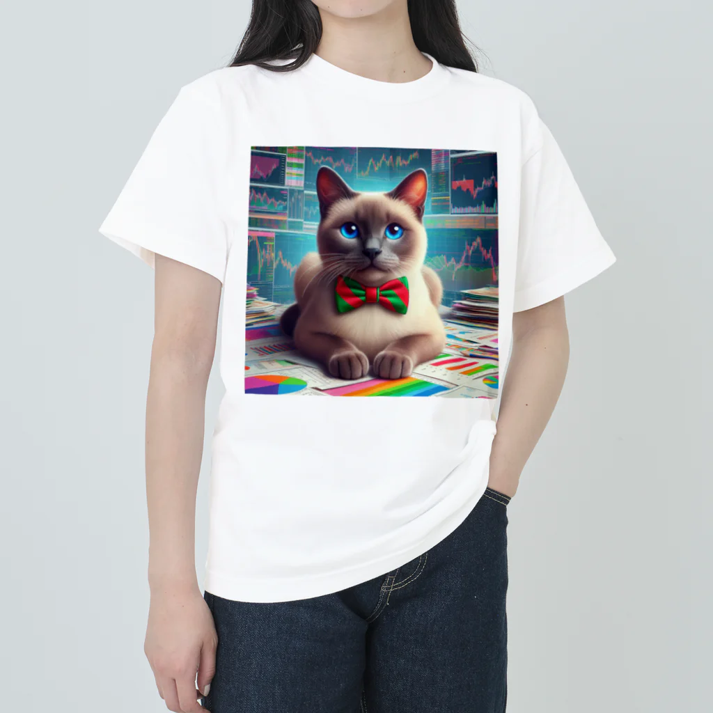 ニャーちゃんショップのトレーダーキャット ヘビーウェイトTシャツ