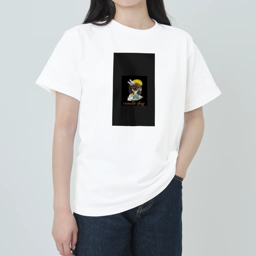 キャンドルドックの可愛いぽぽちゃん Heavyweight T-Shirt