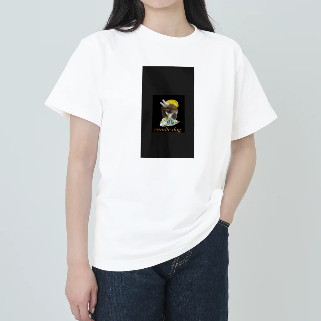 キャンドルドックの可愛いぽぽちゃん ヘビーウェイトTシャツ