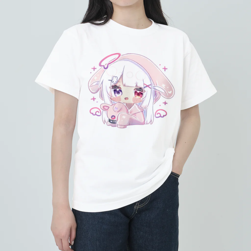 みなづき。のうさ耳パーカーちゃん(ぬい持ち) ヘビーウェイトTシャツ